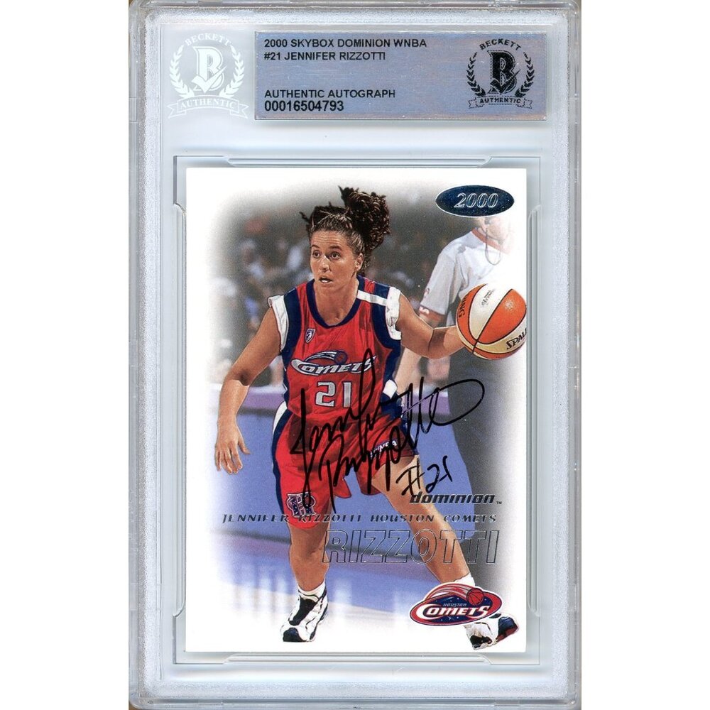 Jennifer Rizzotti Comets Autographed 2000 Dominion WNBA Basketball Card Beckett